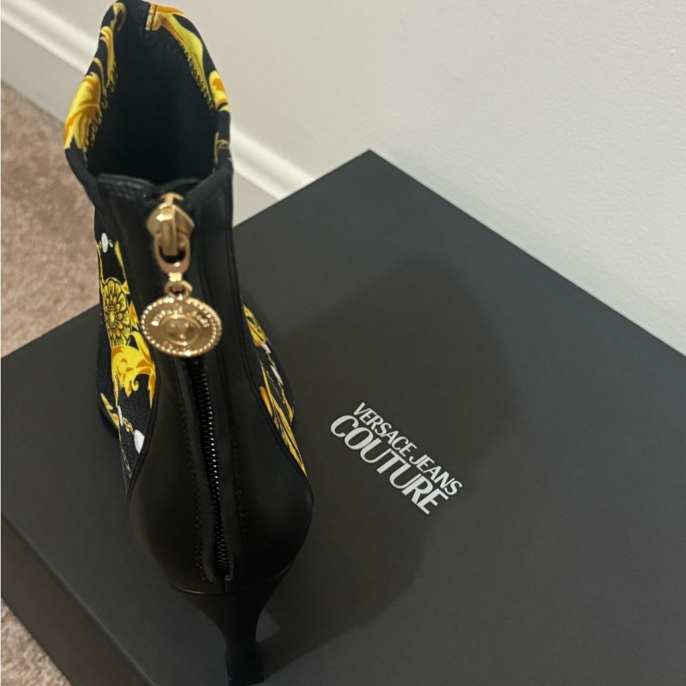 Versace Jeans brand , multicolor heeled boots, size 5.5